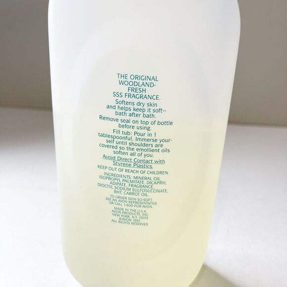 Vintage 90s Avon Skin So Soft Original Bath Oil 1991 75% Full - Picture 3 of 6